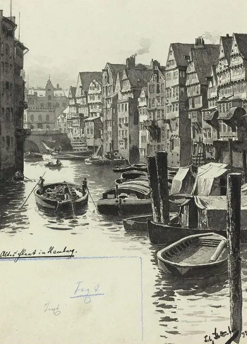Framed Print : Altes Fleet, 1893. Creator: Fritz Stoltenberg Framed Print : Altes Fleet, 1893. Creator: Fritz Stoltenberg
