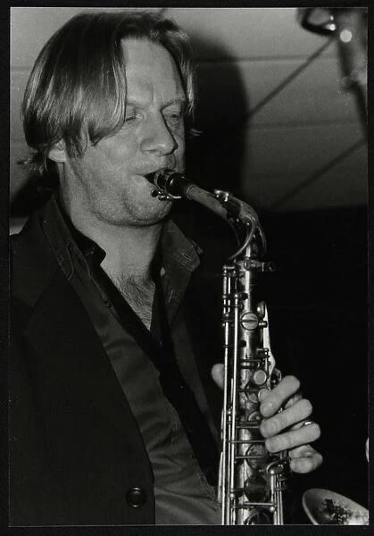 Alto saxophonist Matt Wates playing at The Fairway, Welwyn Garden City, Hertfordshire, 2003