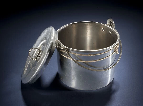 Aluminum pot and lid used by Charles Lindbergh, 1931. Creator: Primus