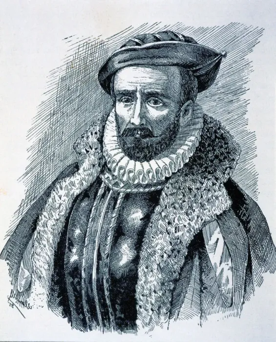 Framed Print : Alvaro Mendana de Neira (1541-1595), Spanish navigator, he sent expeditions Framed Print : Alvaro Mendana de Neira (1541-1595), Spanish navigator, he sent expeditions