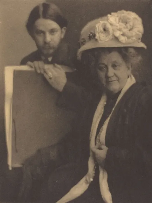 Framed Print : Alvin Langdon Coburn and His Mother, c. 1909. Creator: Clarence H White Framed Print : Alvin Langdon Coburn and His Mother, c. 1909. Creator: Clarence H White