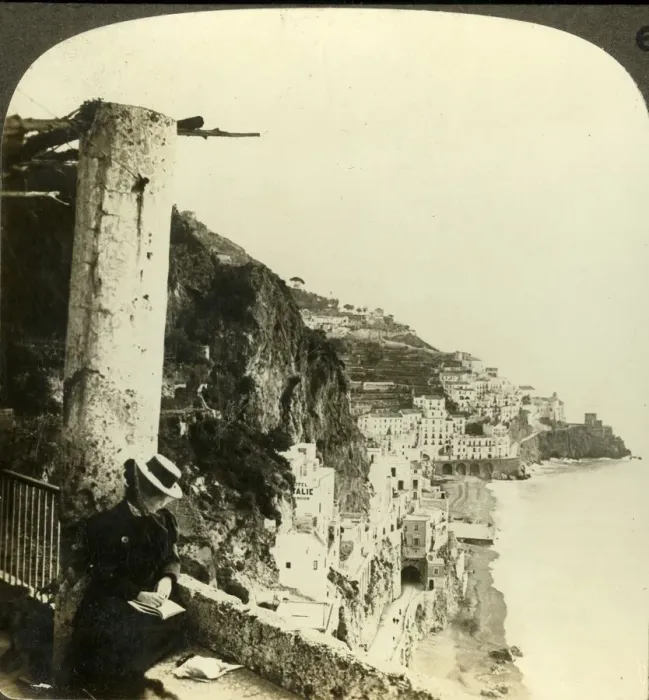 Framed Print : Amalfi and the sea, east from the Capuchin convent, Italy, c1909. Creator: Unknown Framed Print : Amalfi and the sea, east from the Capuchin convent, Italy, c1909. Creator: Unknown