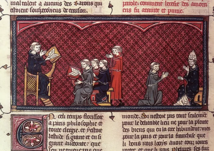 Framed Print : Amalric of Bene lecturing, c1325-c1350. Creator: Unknown Framed Print : Amalric of Bene lecturing, c1325-c1350. Creator: Unknown