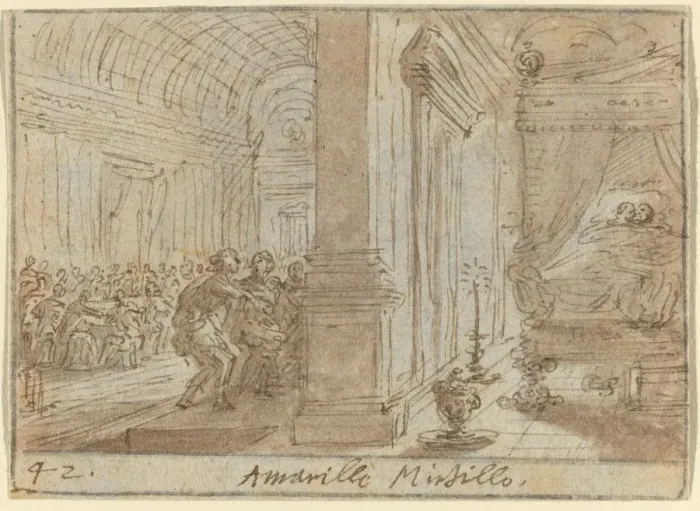 Framed Print : Amarilli and Mirtillo, 1640. Creator: Johann Wilhelm Baur Framed Print : Amarilli and Mirtillo, 1640. Creator: Johann Wilhelm Baur
