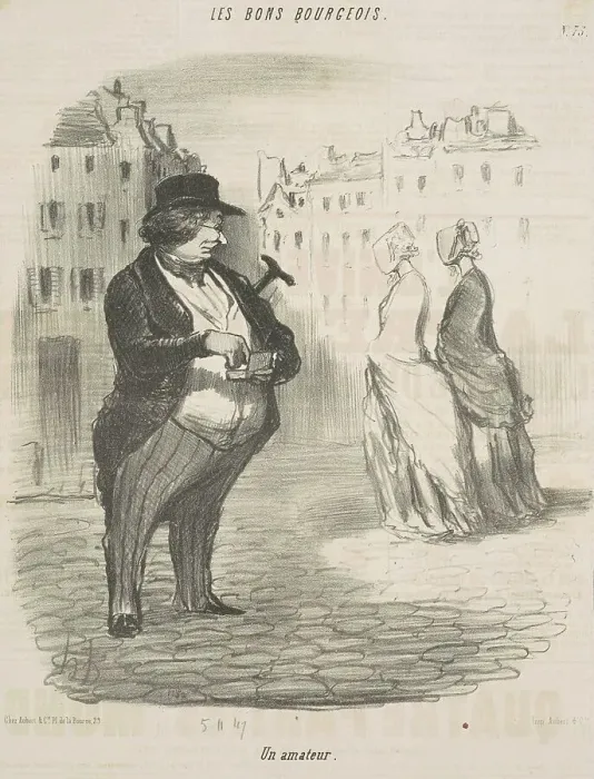 Framed Print : Un amateur, 19th century. Creator: Honore Daumier Framed Print : Un amateur, 19th century. Creator: Honore Daumier