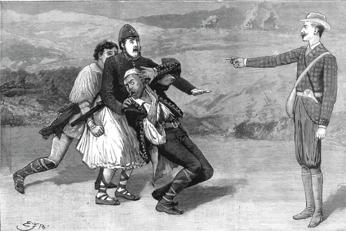 Framed Print : Amateur Dramatics at the Opera Comique- Scene from Joan the comic opera played for the benefit of Creator: Unknown Framed Print : Amateur Dramatics at the Opera Comique- Scene from Joan the comic opera played for the benefit of Creator: Unknown