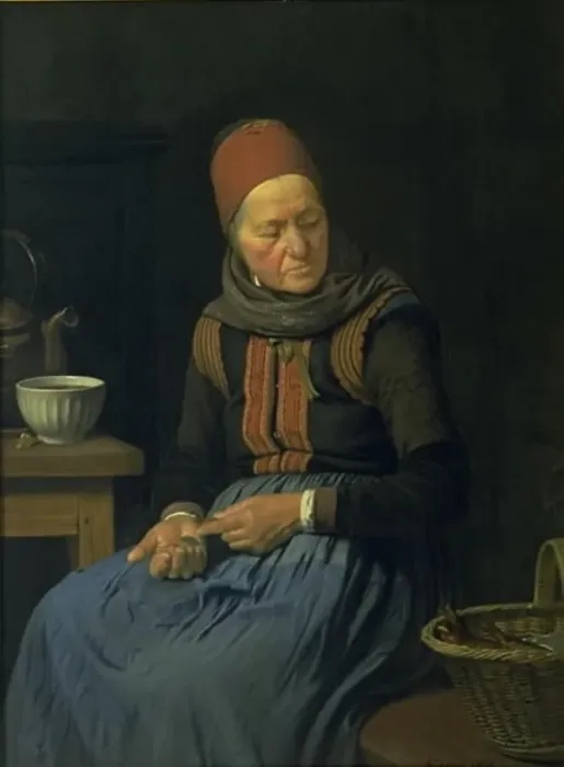 Framed Print : An amateur wife, 1852. Creator: Julius Exner Framed Print : An amateur wife, 1852. Creator: Julius Exner