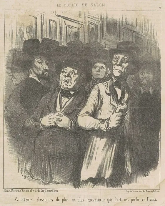 Framed Print : Amateurs classiques... convaincus... 19th century. Creator: Honore Daumier