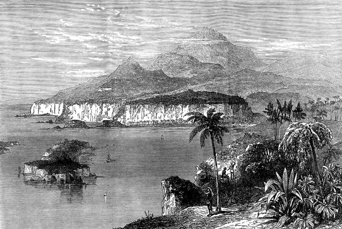Framed Print : Ambas Bay and highlands of the Cameroons, west coast of Africa, 1873. Creator: Unknown Framed Print : Ambas Bay and highlands of the Cameroons, west coast of Africa, 1873. Creator: Unknown