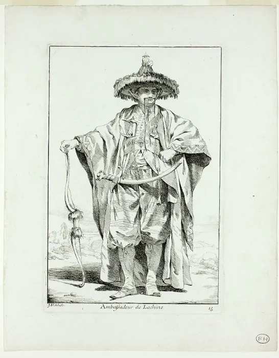 Framed Print : Ambassadeur de la Chine, plate fifteen from Caravanne du Sultan à la Mecque, 1748. Creator: Joseph-Marie Vien the Elder Framed Print : Ambassadeur de la Chine, plate fifteen from Caravanne du Sultan à la Mecque, 1748. Creator: Joseph-Marie Vien the Elder