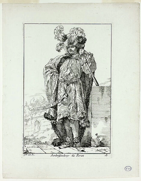 Ambassadeur de la Perse, plate eighteen from Caravanne du Sultan à la Mecque, 1748. Creator: Joseph-Marie Vien the Elder