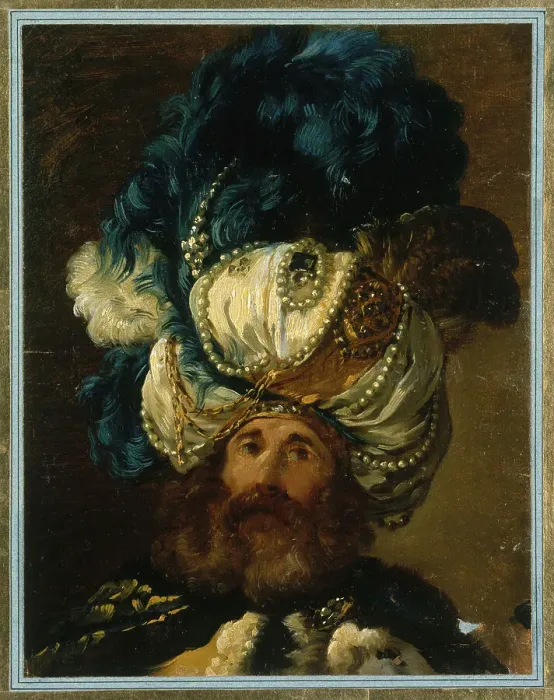 Framed Print : Ambassador of the Mogol, 1748. Creator: Vien, Joseph Marie (1716-1809) Framed Print : Ambassador of the Mogol, 1748. Creator: Vien, Joseph Marie (1716-1809)