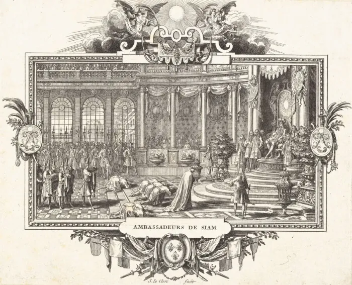 Framed Print : Ambassador of Siam before Louis XIV. n. d. n. d Creator Framed Print : Ambassador of Siam before Louis XIV. n. d. n. d Creator