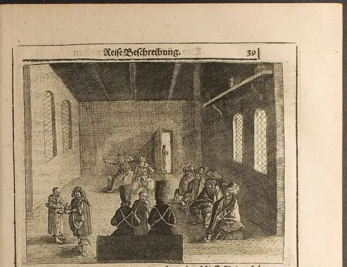 Framed Print : Ambassadorial Prikaz (Posolsky Prikaz) in Muscovy (Illustration from Travels to the Great Duke of M Artist: Rothgiesser, Christian Lorenzen (?-1659) Framed Print : Ambassadorial Prikaz (Posolsky Prikaz) in Muscovy (Illustration from Travels to the Great Duke of M Artist: Rothgiesser, Christian Lorenzen (?-1659)