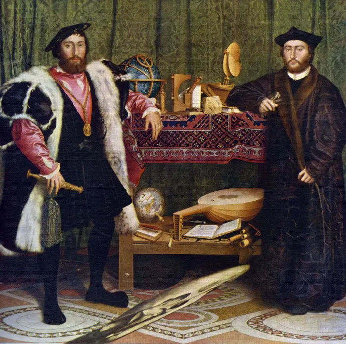 Framed Print : The Ambassadors, 1533, (1912). Artist: Hans Holbein the Younger Framed Print : The Ambassadors, 1533, (1912). Artist: Hans Holbein the Younger