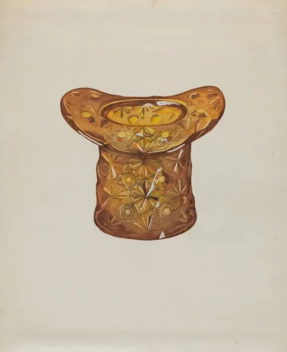 Framed Print : Amber Glass Hat, c. 1936. Creator: Katherine Hastings Framed Print : Amber Glass Hat, c. 1936. Creator: Katherine Hastings