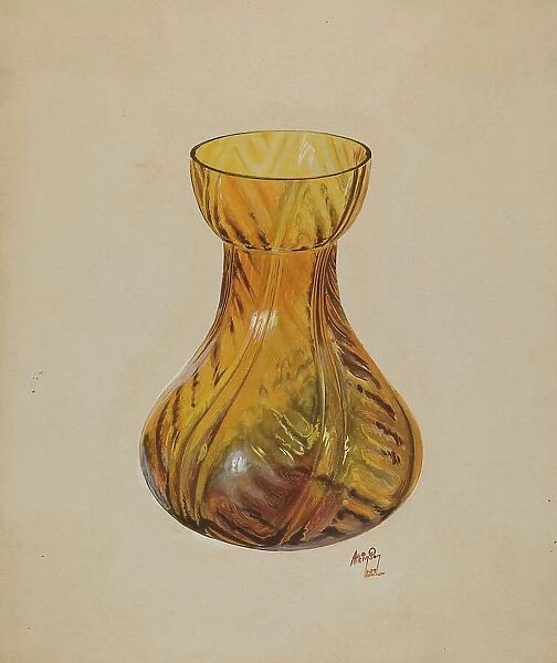 Amber Jar (Blown), c. 1937. Creator: Ralph Atkinson