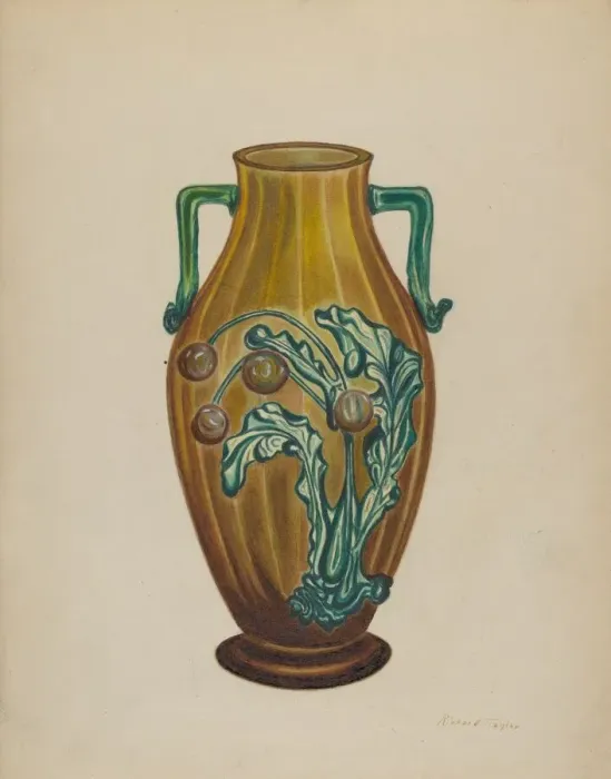 Framed Print : Amber Vase, c. 1937. Creator: Richard Taylor Framed Print : Amber Vase, c. 1937. Creator: Richard Taylor