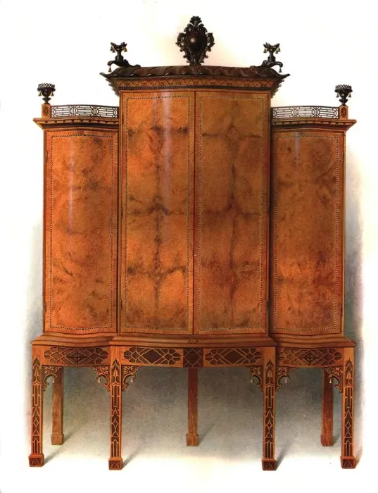 Framed Print : Amboyna and rosewood cabinet, 1906. Artist: Shirley Slocombe Framed Print : Amboyna and rosewood cabinet, 1906. Artist: Shirley Slocombe
