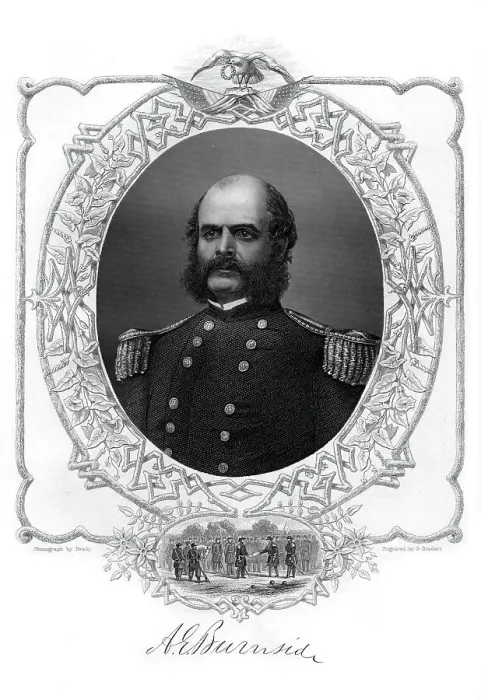 Framed Print : Ambrose Burnside, Union Army general in the American Civil War, 1862-1867. Artist: G Stodart Framed Print : Ambrose Burnside, Union Army general in the American Civil War, 1862-1867. Artist: G Stodart