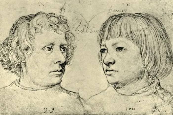 Framed Print : Ambrosius and Hans, the artists sons, 1511, (1943). Creator: Hans Holbein the Elder
