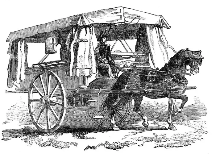 Framed Print : Ambulance for the Wounded, 1854. Creator: Unknown Framed Print : Ambulance for the Wounded, 1854. Creator: Unknown