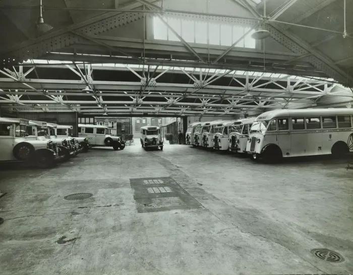 Framed Print : Ambulances in a garage, Western Ambulance Station, Fulham, 1939 Framed Print : Ambulances in a garage, Western Ambulance Station, Fulham, 1939