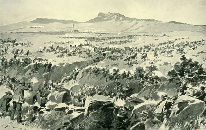 Framed Print : The Ambuscade at Koornspruit: A Critical Moment, 1900, (1901). Creator: Frederic de Haenen Framed Print : The Ambuscade at Koornspruit: A Critical Moment, 1900, (1901). Creator: Frederic de Haenen