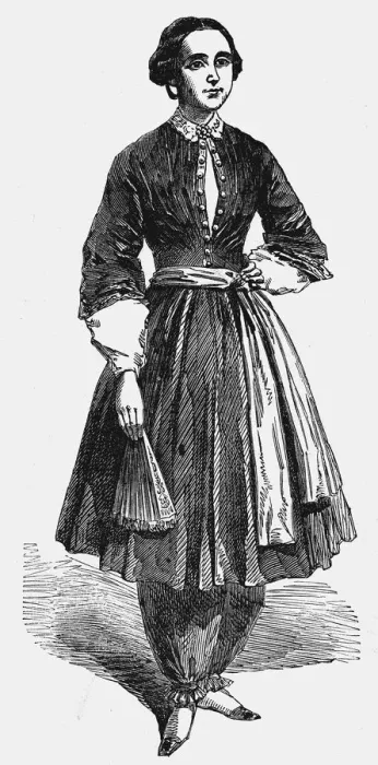 Framed Print : Amelia Bloomer, American feminist and champion of dress reform, c1850s Framed Print : Amelia Bloomer, American feminist and champion of dress reform, c1850s