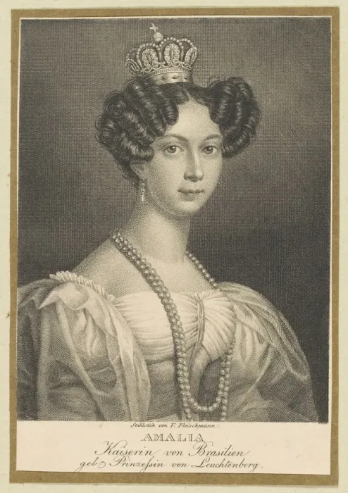 Framed Print : Amelie of Leuchtenberg (1812-1873), Empress of Brazil, 1830. Creator: Fleischmann Framed Print : Amelie of Leuchtenberg (1812-1873), Empress of Brazil, 1830. Creator: Fleischmann