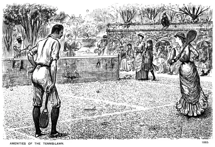 Framed Print : Amenities of the Tennis Lawn, 1883 (1891). Artist: George du Maurier