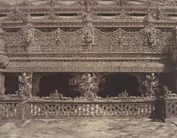 Framed Print : Amerapoora: Part of Balcony on the South Side of Maha-oung-meeay-liy-mhan Kyoung, 1855. Creator: Captain Linnaeus Tripe Framed Print : Amerapoora: Part of Balcony on the South Side of Maha-oung-meeay-liy-mhan Kyoung, 1855. Creator: Captain Linnaeus Tripe