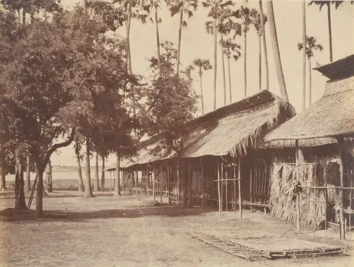 Framed Print : Amerapoora, Barracks of the Burmese Guard, 1 September-21 October 1855