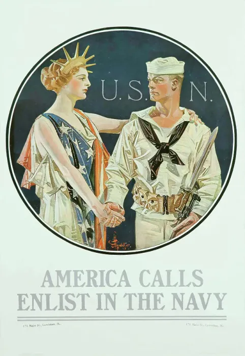 Framed Print : America Calls - Enlist in the Navy, 1917. Creator: Leyendecker; Joseph Christian (1874-1951) Framed Print : America Calls - Enlist in the Navy, 1917. Creator: Leyendecker; Joseph Christian (1874-1951)