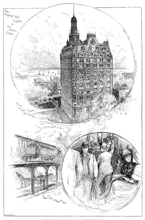 Framed Print : America revisited by our Special Artist: Sketches in New York, 1890. Creator: Unknown Framed Print : America revisited by our Special Artist: Sketches in New York, 1890. Creator: Unknown