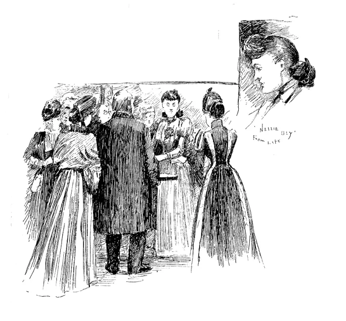 Framed Print : America Revisited by our Special Artist:Nellie Bly...after her journey round the world, 1890. Creator: Unknown Framed Print : America Revisited by our Special Artist:Nellie Bly...after her journey round the world, 1890. Creator: Unknown