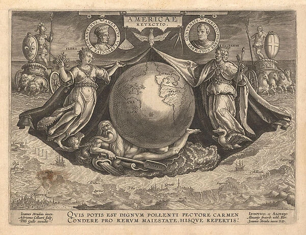 Americae Retectio (Cover), 1591. Artist: Galle, Philipp (1537-1612)