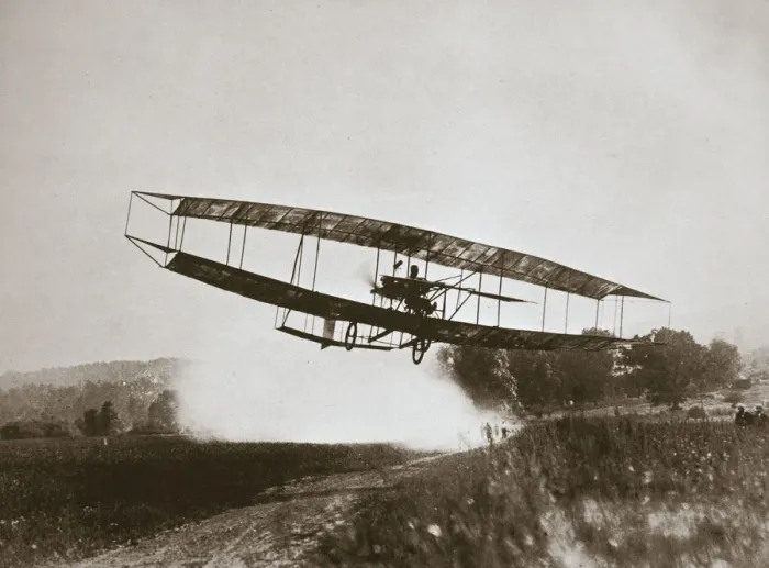 Framed Print : American aviator Glenn Curtiss making the first heavier-than-air flight in his June Bug, 1908 Framed Print : American aviator Glenn Curtiss making the first heavier-than-air flight in his June Bug, 1908