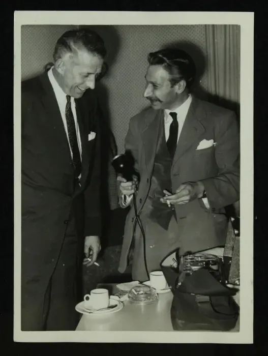 Framed Print : American bandleader Stan Kenton giving an interview, c1950s. Artist: Denis Williams Framed Print : American bandleader Stan Kenton giving an interview, c1950s. Artist: Denis Williams