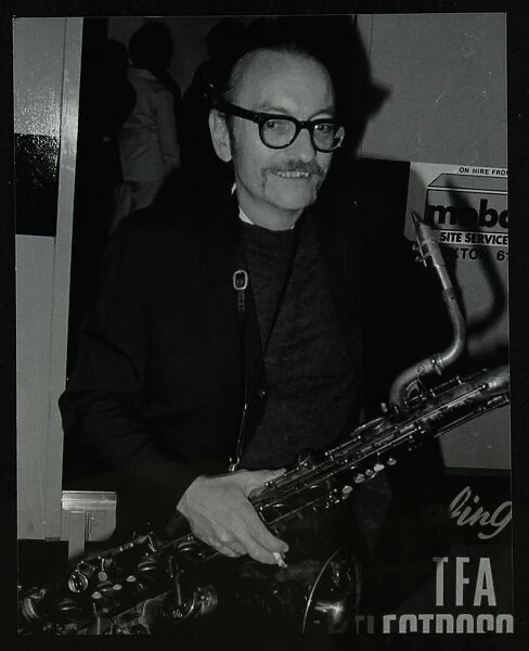 American baritone saxophonist Pepper Adams at the Newport Jazz Festival, Middlesbrough, July 1978