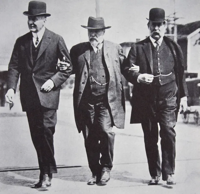 Framed Print : Three American businessmen, 1900s Framed Print : Three American businessmen, 1900s