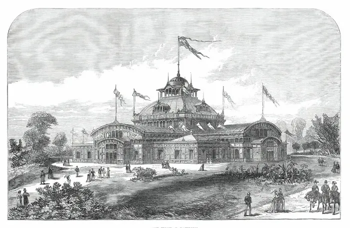 Framed Print : The American Centennial Festival Exhibition at Philadelphia, the Women's Pavilion, 1876. Creator: Unknown Framed Print : The American Centennial Festival Exhibition at Philadelphia, the Women's Pavilion, 1876. Creator: Unknown