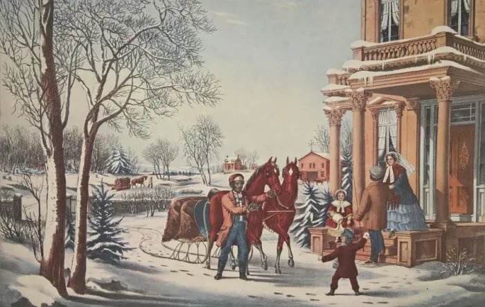 Framed Print : American Country Life, Pleasures of Winter, pub Framed Print : American Country Life, Pleasures of Winter, pub