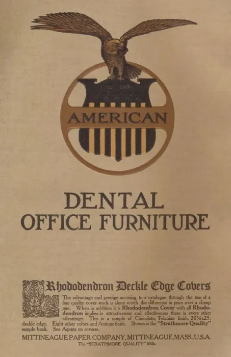 Framed Print : American Dental Office Furniture - Rhododendron Deckle Cage Covers, 1909. Creators: Unknown Framed Print : American Dental Office Furniture - Rhododendron Deckle Cage Covers, 1909. Creators: Unknown