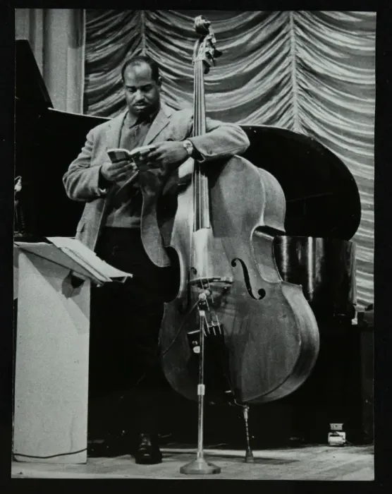 Framed Print : American double bassist Eddie Jones, Welwyn Garden City Cinema, Hertfordshire, 29 September 1967 Framed Print : American double bassist Eddie Jones, Welwyn Garden City Cinema, Hertfordshire, 29 September 1967