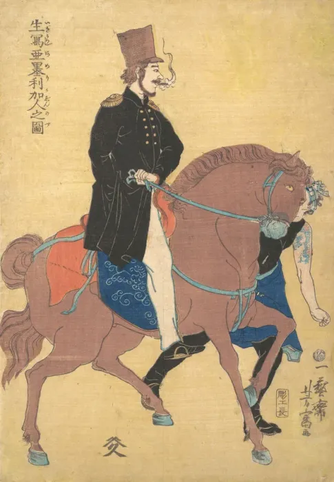 Framed Print : An American Drawn from Life, 1861 (2nd month). Creator: Utagawa Yoshitomi Framed Print : An American Drawn from Life, 1861 (2nd month). Creator: Utagawa Yoshitomi