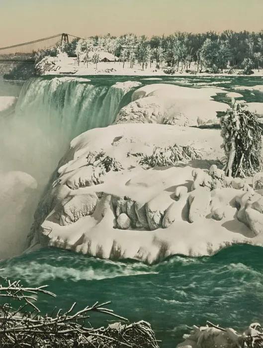 Framed Print : American Falls from Goat Island, ca 1900. Creator: Unknown Framed Print : American Falls from Goat Island, ca 1900. Creator: Unknown