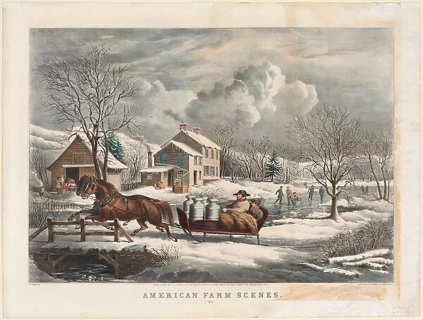 American Farm Scenes, Winter, 1853. Creator: Nathaniel Currier (American, 1813-1888)