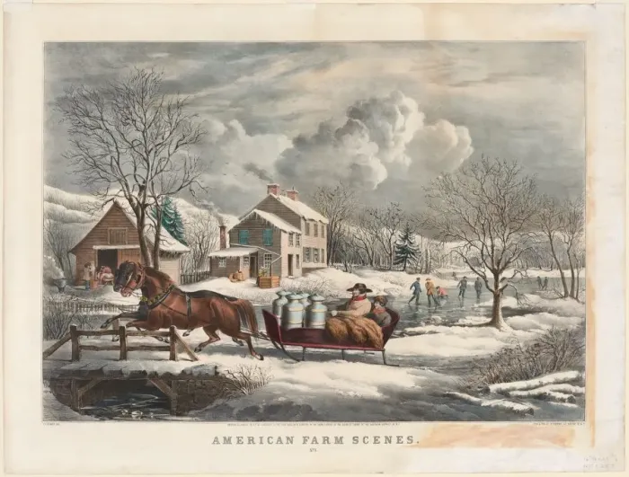 Framed Print : American Farm Scenes, Winter, 1853. Creator: Nathaniel Currier (American, 1813-1888) Framed Print : American Farm Scenes, Winter, 1853. Creator: Nathaniel Currier (American, 1813-1888)