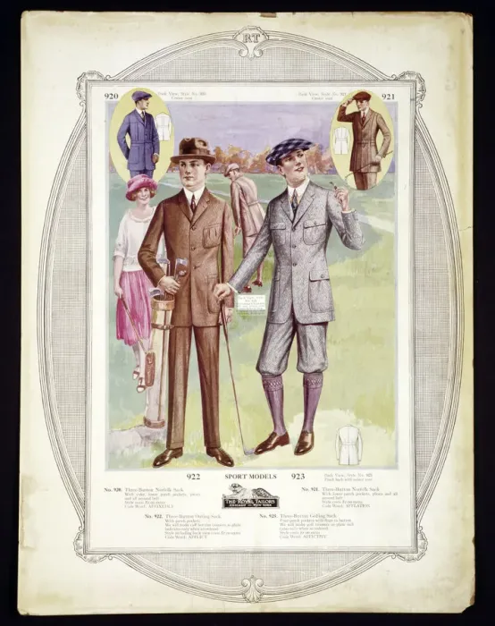 Framed Print : American golf fashion plate, c1910 Framed Print : American golf fashion plate, c1910